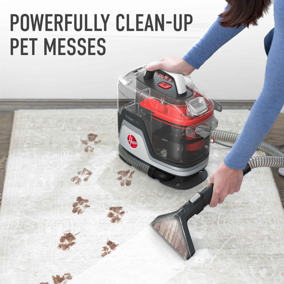 Hoover CleanSlate FH14000V Portable Carpet and Upholstery Spot Cleaner Machine with Dual Tank Technology, 40 oz Capacity, 7 Inch WidePath Tool, Pet Stain Remover, Red 🍁 All In One Marketplace Canada