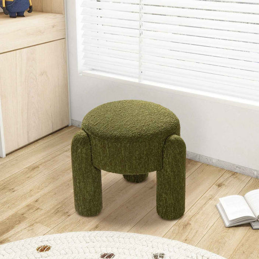 Olea Boucle Ottoman - Moss Green