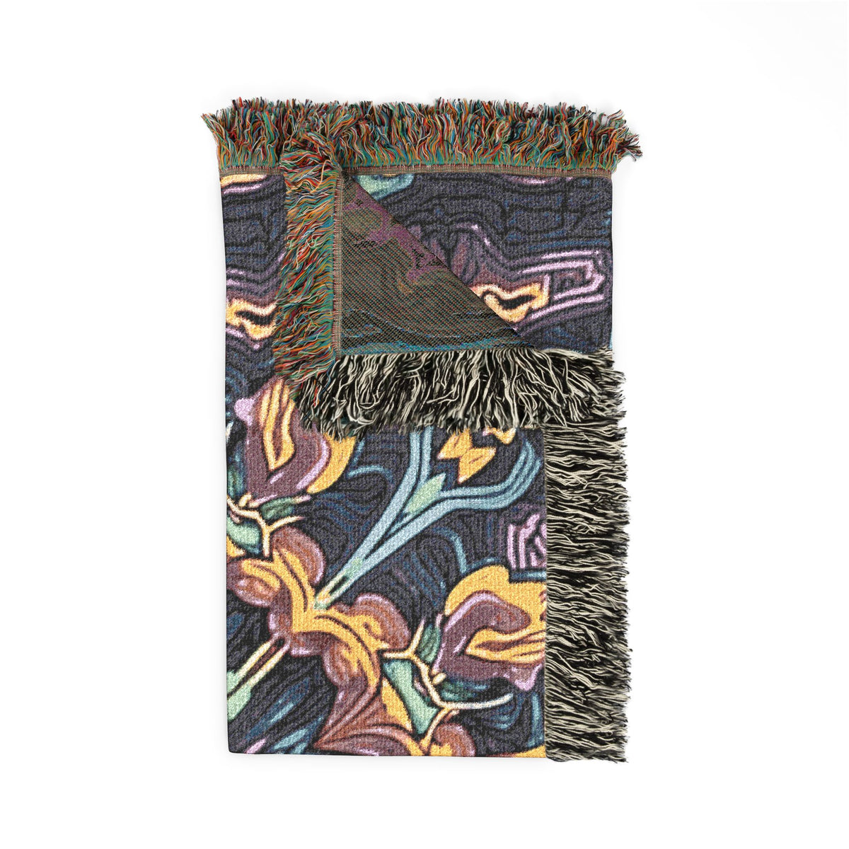 Bohemian Mosaic Woven Blanket — Vintage Tile Medallion Blanket Throw