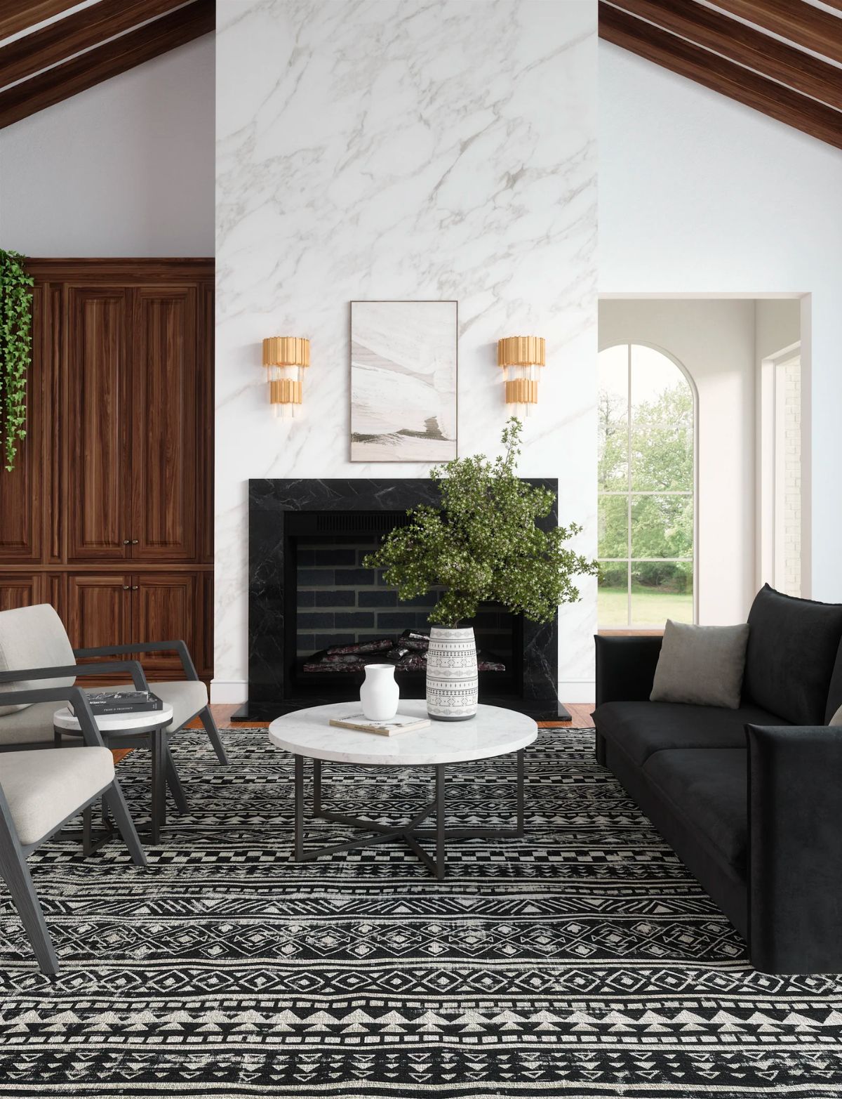 Nadine Black & White Rug