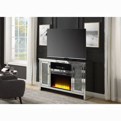 Brilliance-II Luxury Mirrored TV Stand/Fireplace - Clear