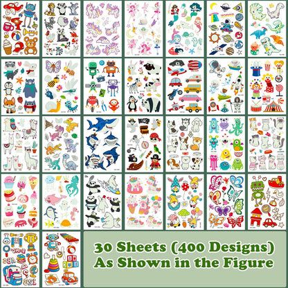 Temporary Tattoos Kids 400 Pcs Glow In The Dark Tattoos for Kids,Waterproof Skin Fake Tattoos Stickers for Boy and Girl,Luminous Kids Tattoos for Birthday Game Activities Holiday Party Favors etc 🍁 All In One Marketplace Canada