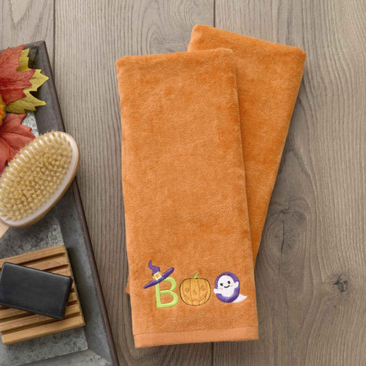 SKL Home Halloween Boo Hand Towel Set for Bath/Kitchen/Bar & Gift, 2 Count