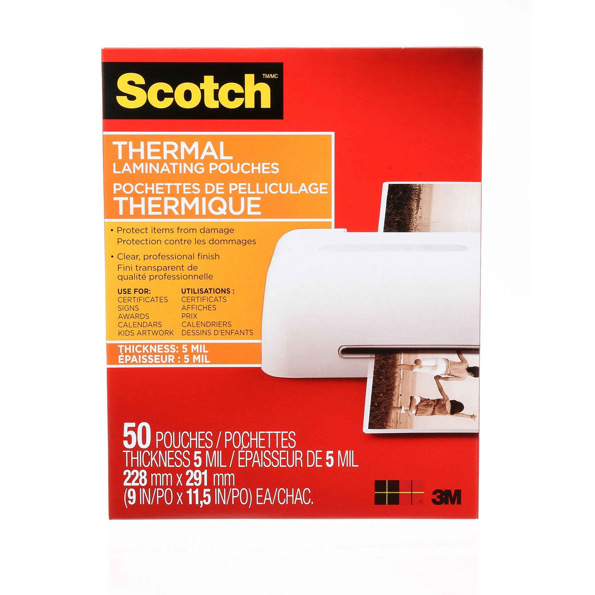 Scotch Thermal Laminating Pouches, 8.97 in x 11.45 in Laminating Sheets, 5-Mil Thick, 50 Pouches 🍁 All In One Marketplace Canada