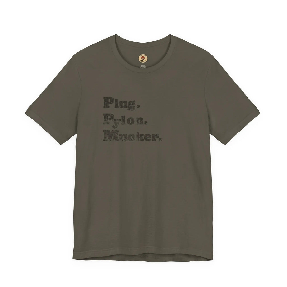 Plug Pylon Mucker T-Shirt - Hockey Hard Worker - Blue Collar Hockey - Maple Stick Hockey - True Fan Gift