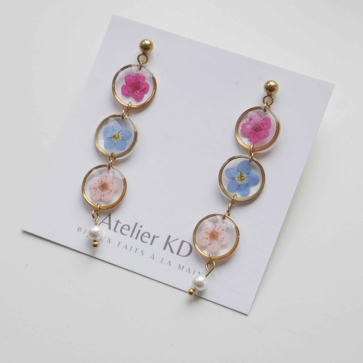 Boucles d'oreilles Perla trio- ronds 12mm