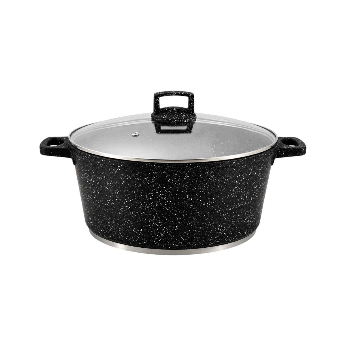 22cm Granite Non-Stick Casserole Pot with Lid – 3.4L, Induction Ready