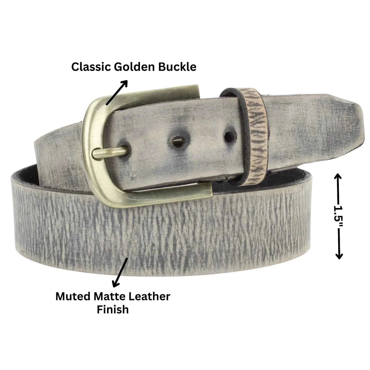 Men's Classic Matte Distressed Variegated Leather Belt
