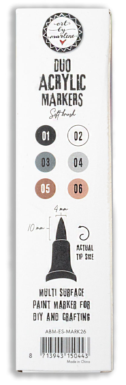 ABM Duo Acrylic Markers Browns Essentials 3 PC