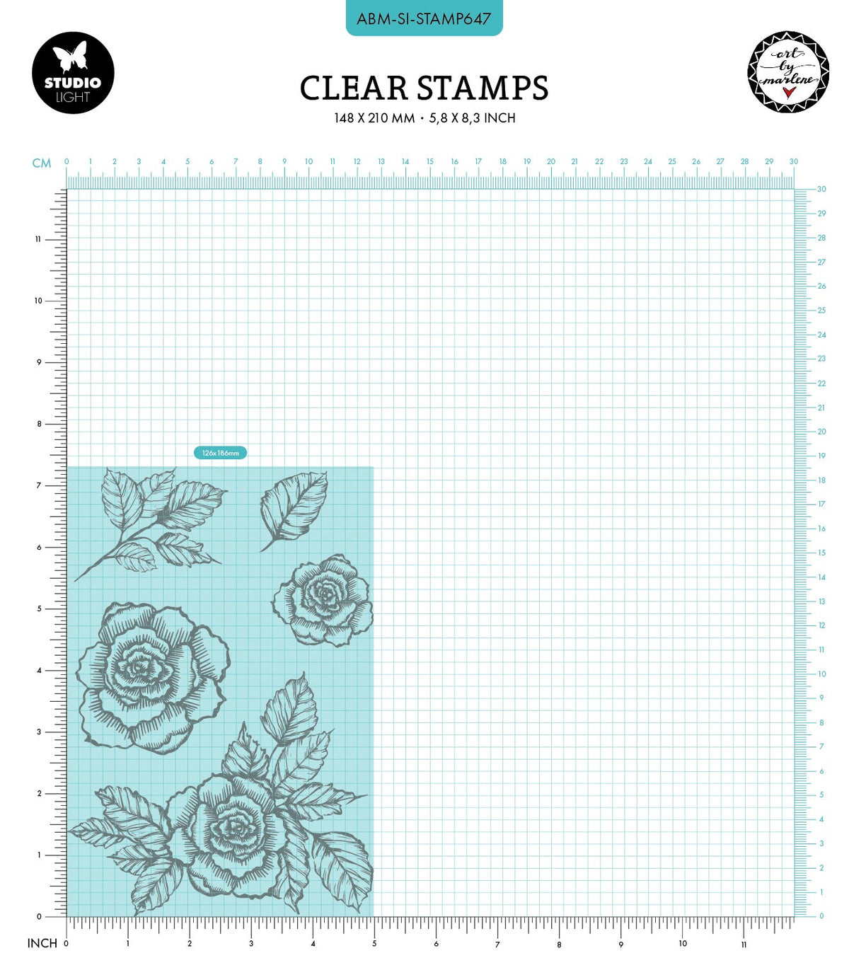 ABM Clear Stamp Garden Romance Signature Collection 5 PC