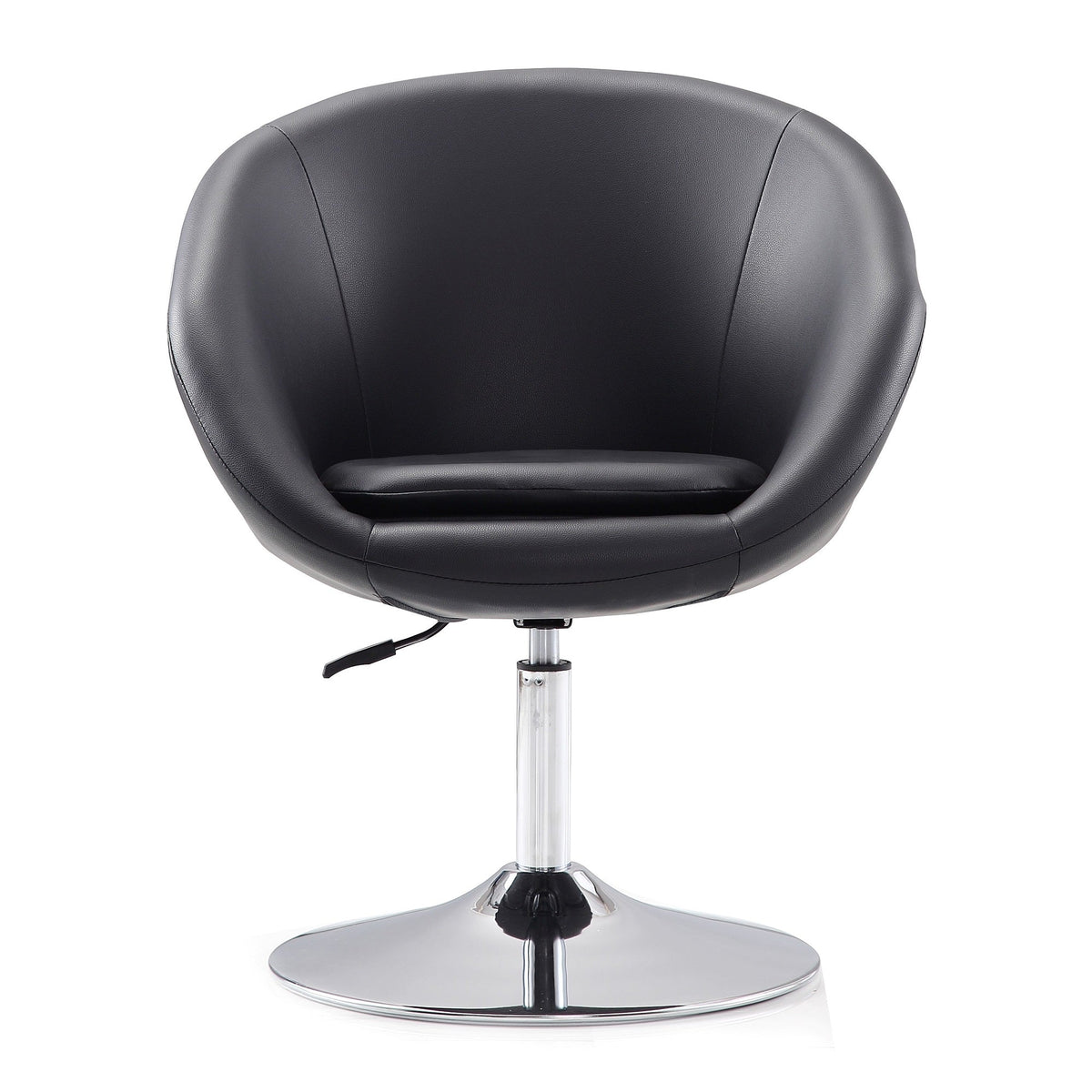 Chandra Swivel Adjustable Faux Leather Accent/Office Chair - Black