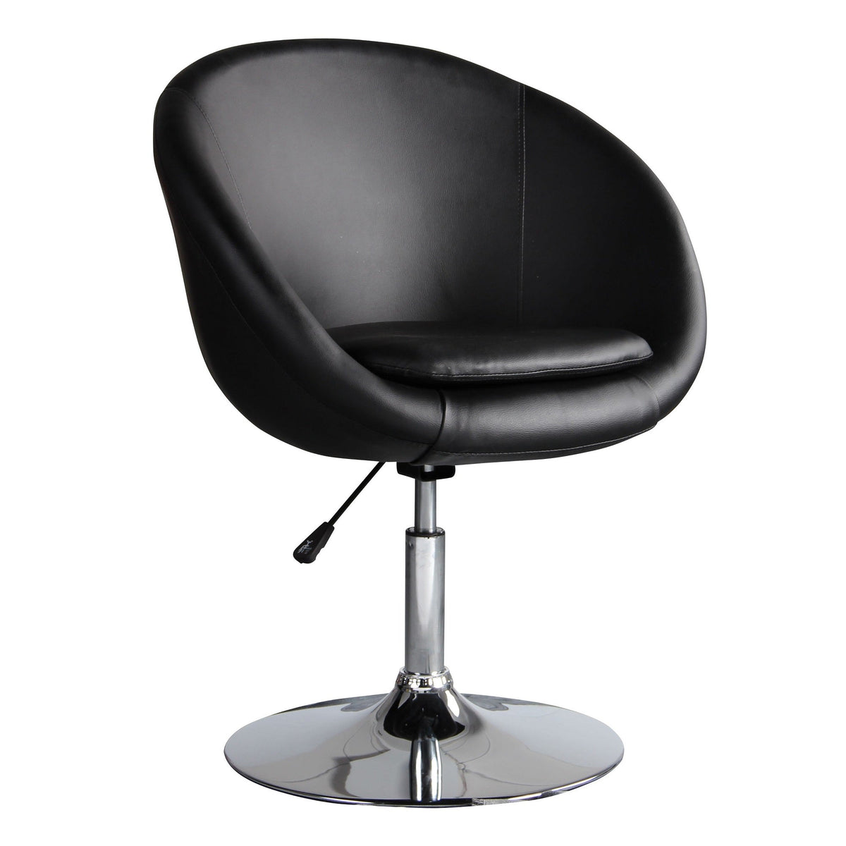Chandra Swivel Adjustable Faux Leather Accent/Office Chair - Black
