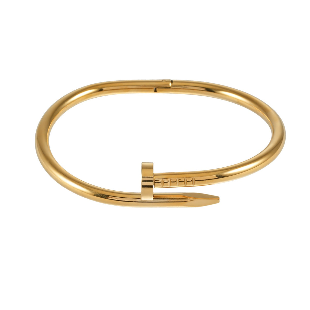 AGOTA Gold: Industrial-Chic Twisted Nail Bracelet