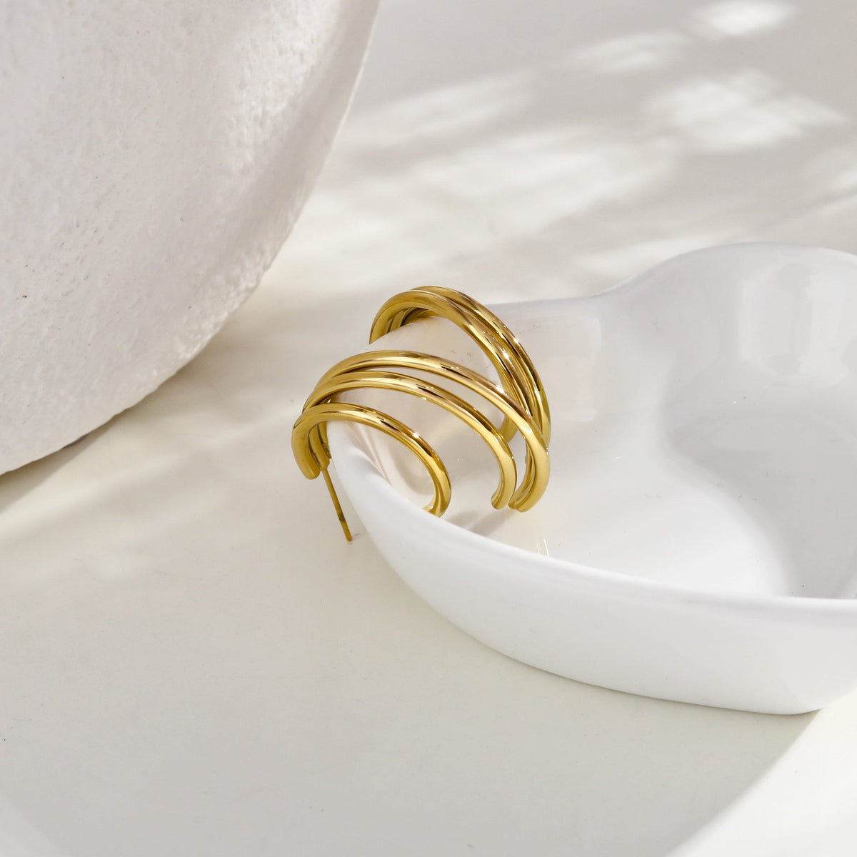 AILSA Triple Stacked Gold Hoop Earrings