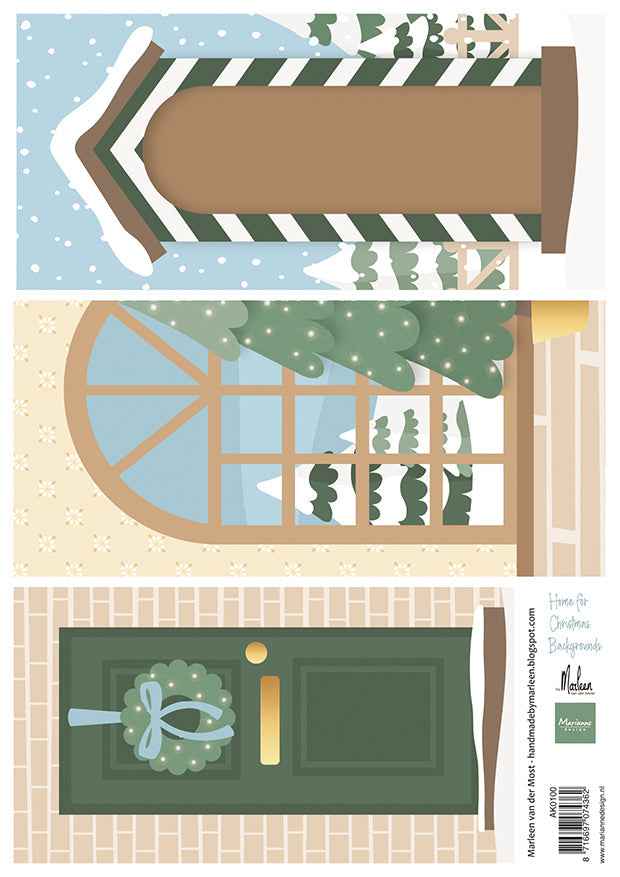 Marianne Design A4 Cutting Sheet - Home for Christmas by Marleen