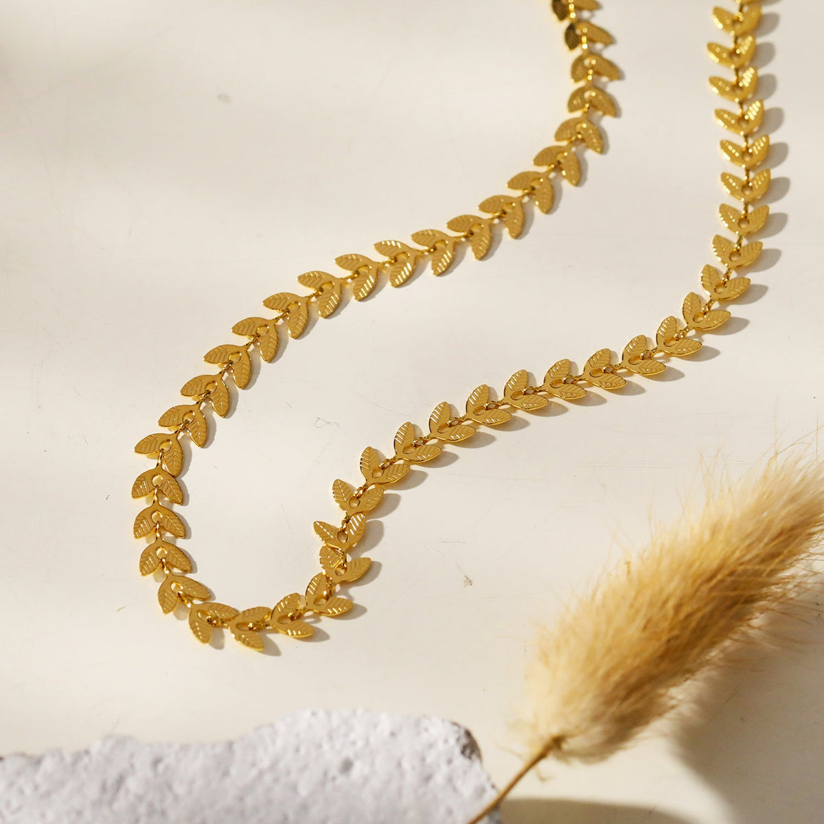 ALALA Gold: Botanical Beauty Embossed Leaf Necklace