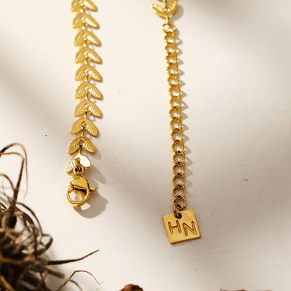 ALALA Gold: Botanical Beauty Embossed Leaf Necklace