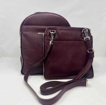 Sac à dos en Cuir Aubergine, Alice