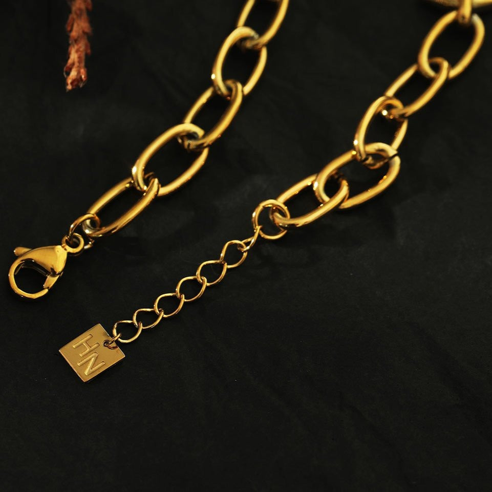 ALLYSON Link-Chain Bracelet with Industrial Shaped Driblets