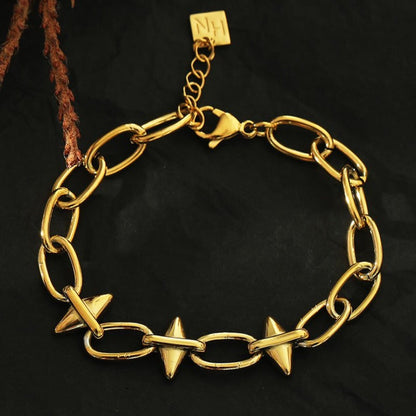 ALLYSON Link-Chain Bracelet with Industrial Shaped Driblets