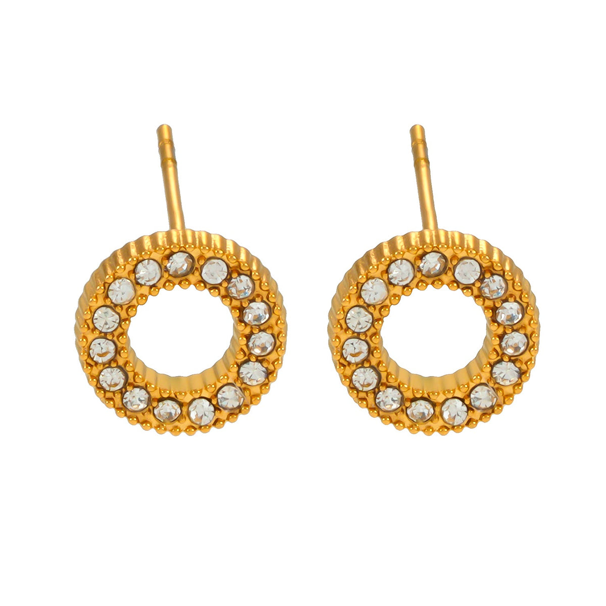 AMATOLE Gold: Radiant Circle Mini Stud Earrings
