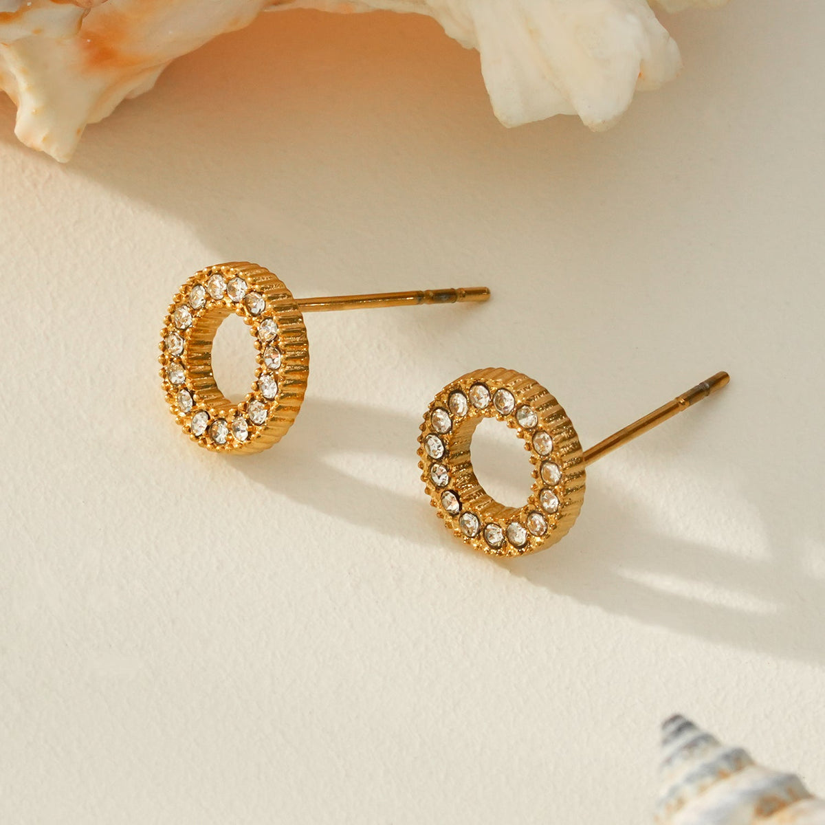 AMATOLE Gold: Radiant Circle Mini Stud Earrings
