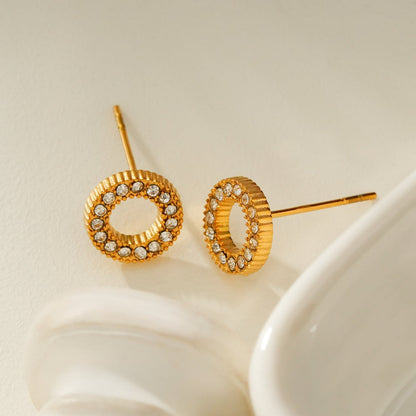 AMATOLE Gold: Radiant Circle Mini Stud Earrings