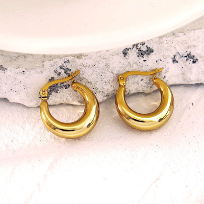 AMBER Chunky Hoop Gold Earrings