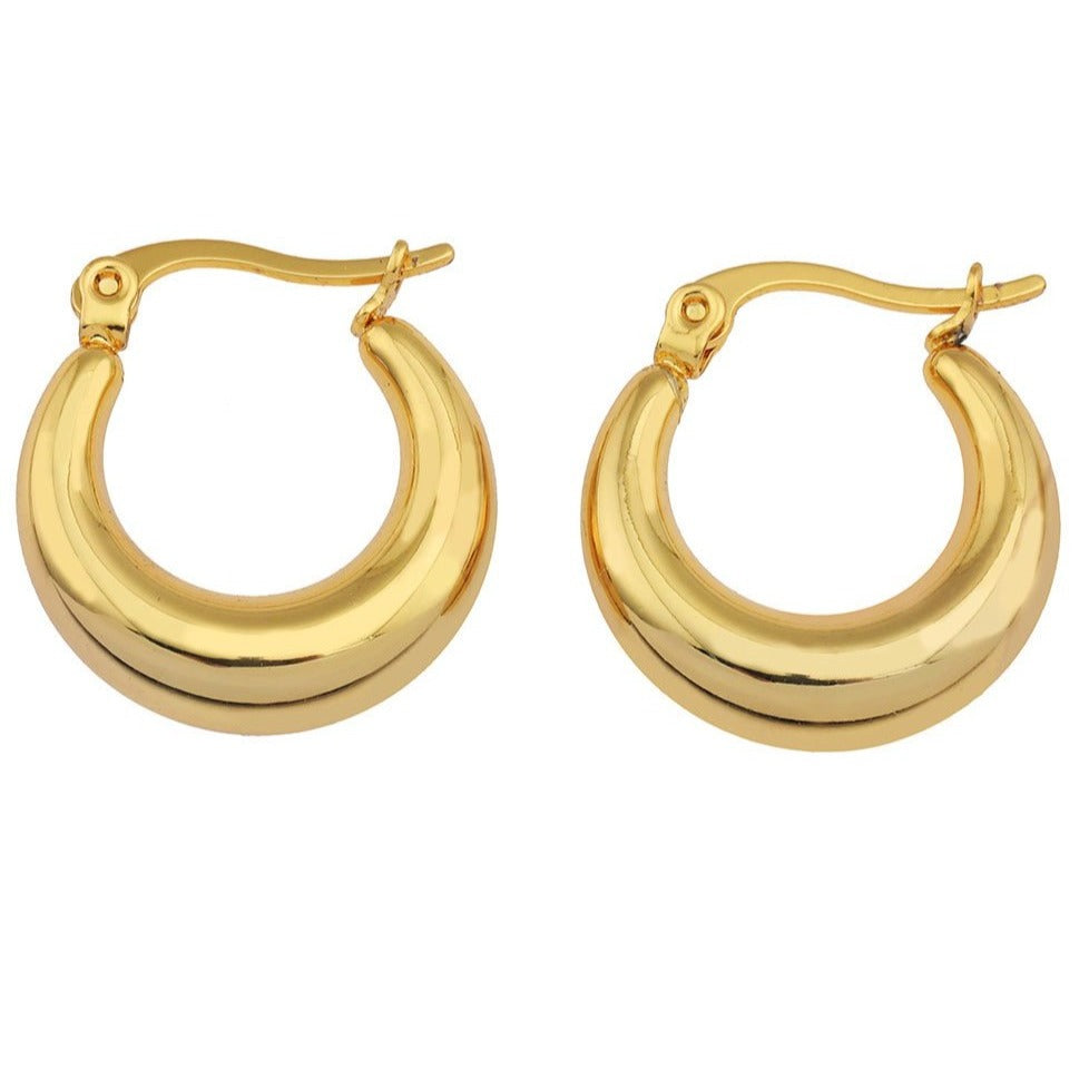 AMBER Chunky Hoop Gold Earrings