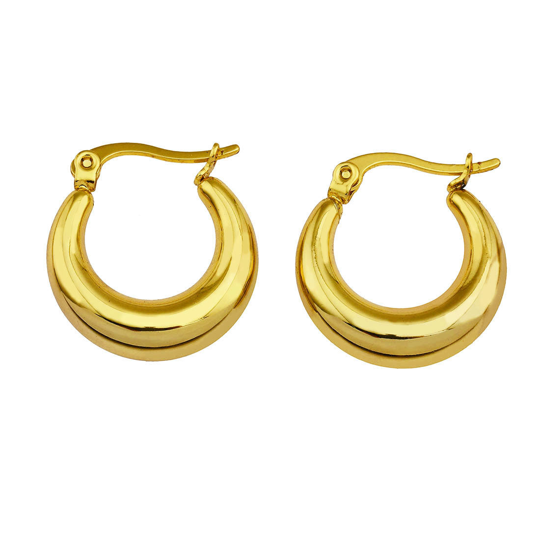 AMBER Chunky Hoop Gold Earrings