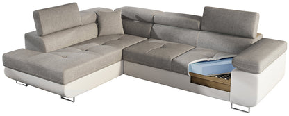 Anton Storage Sleeper Sectional Sofa - Emerald Green