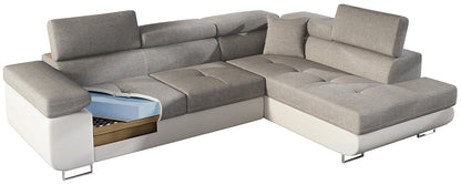 Anton Storage Sleeper Sectional Sofa - Navy Blue