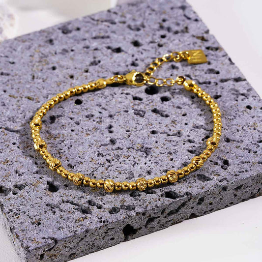 Style ANNABETH: Twin-Bead Fusion Gold Chain Bracelet