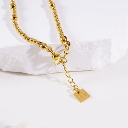 Style ANNABETH: Twin-Bead Fusion Gold Chain Bracelet