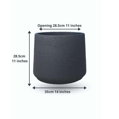 Anto Black Cement Planter 13''