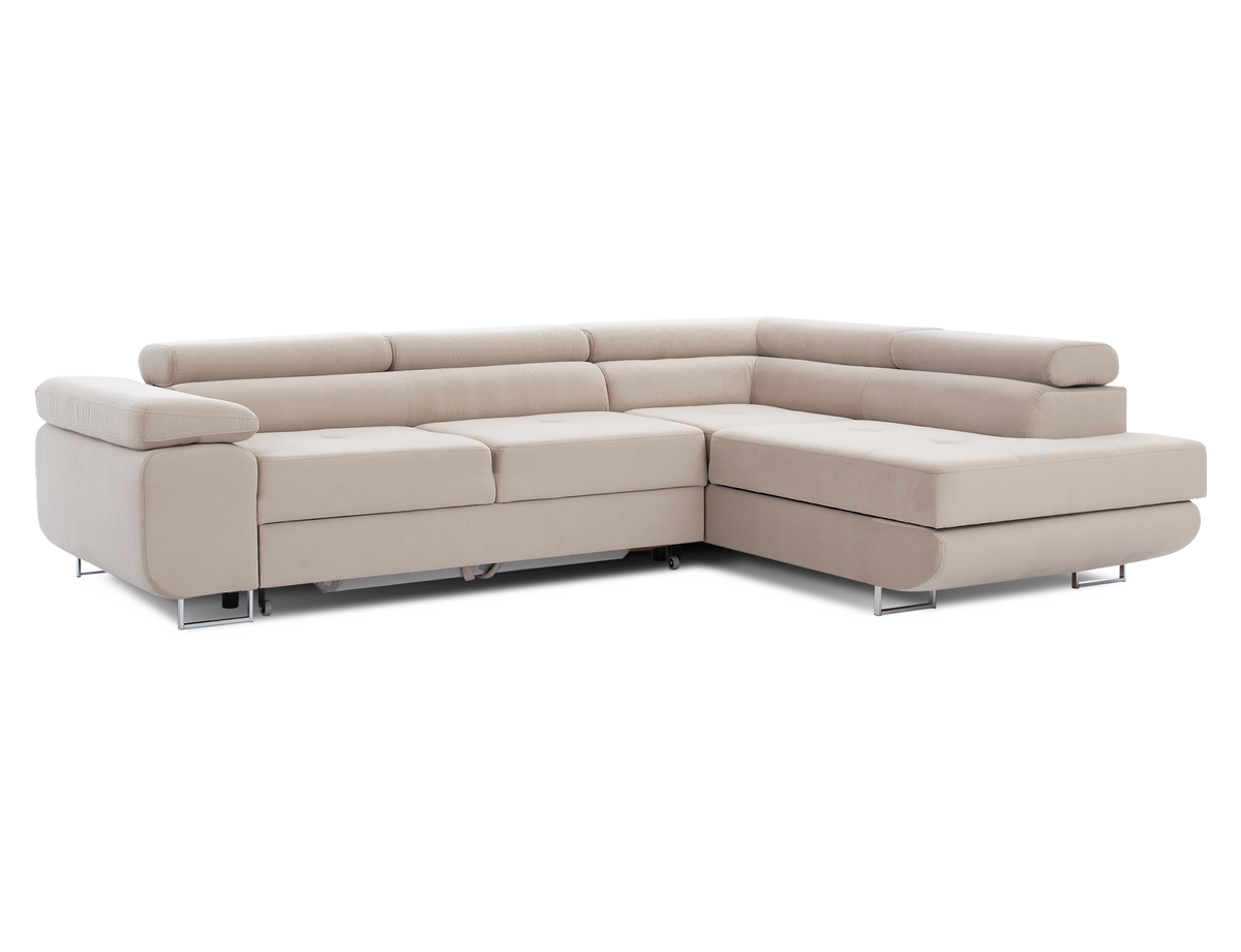 Anton Storage Sleeper Sectional Sofa - Beige