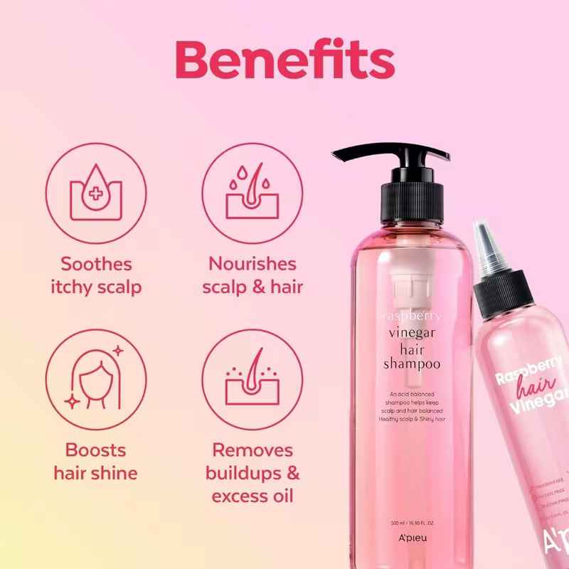APIEU Raspberry Vinegar Hair Shampoo 500ml