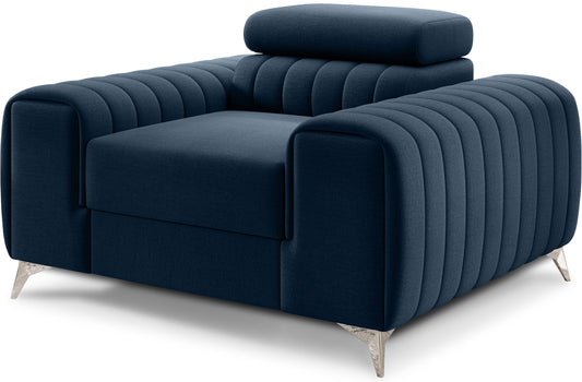Laurence Modern Accent Chair - Navy Blue