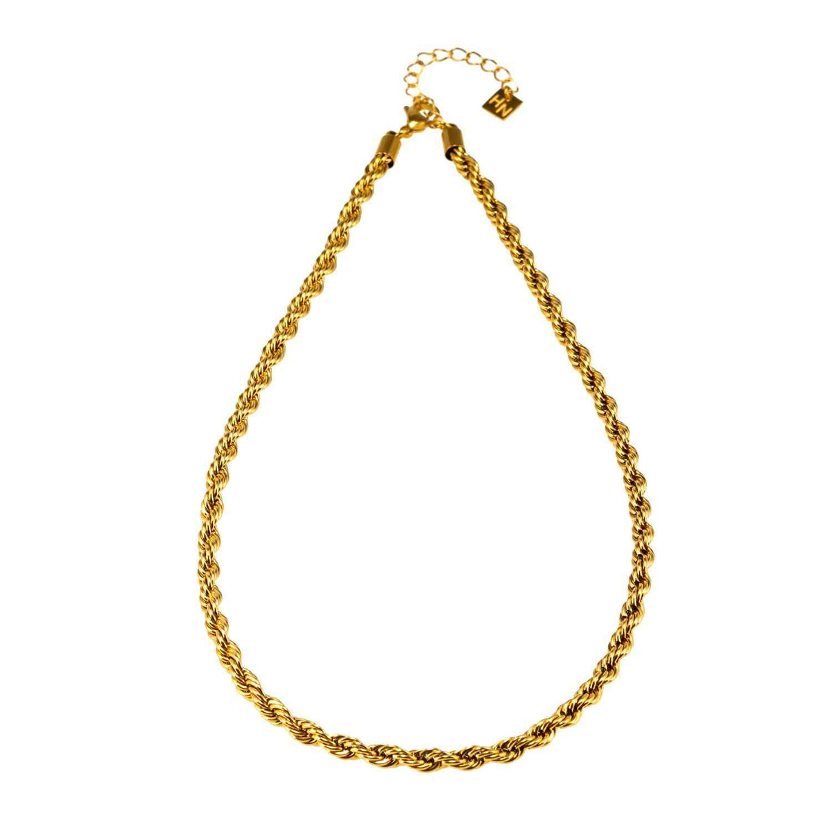 ARKELEY Gold: Chunky Rope Chain Textured Necklace