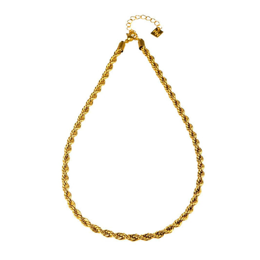 ARKELEY Gold: Chunky Rope Chain Textured Necklace