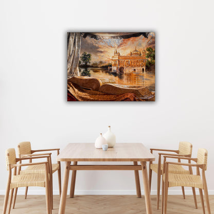 Wall Art -Ancient Golden Temple- Spiritual Wall Decor