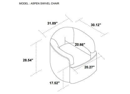 Aspen Swivel Chair - Charcoal