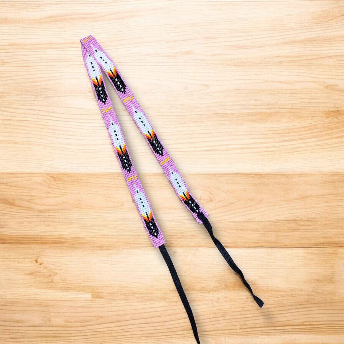 Pink Handmade Beaded Hatband