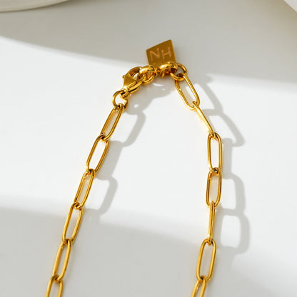 BARBICAN: Essential Gold Chain Link Paper-Clip Necklace - 22"
