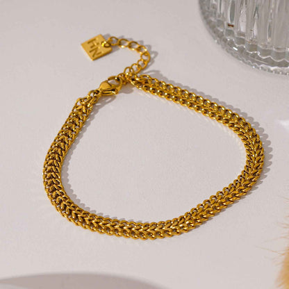Style BELLAMY: Intricate Wide Width Singular Twin Chain Bracelet