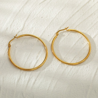 Style BIANCA Gold: Classic Essential Everyday Basic Round Gold Hoops. Available in 7 Sizes - 1cm to 6cm