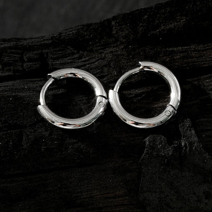 BIANCA Silver: Classic Essential Everyday Basic Round Silver Hoops. Available in 7 Sizes - 1cm to 6cm