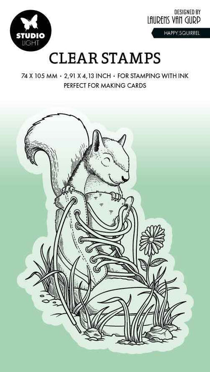 BL Clear Stamp Happy Squirrel By Laurens 89x64x3mm 1 PC nr.532