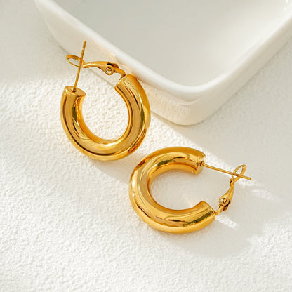 BLYDE Gold: Semi-Wide Essential Mini Hoop Earrings (2.5cm)