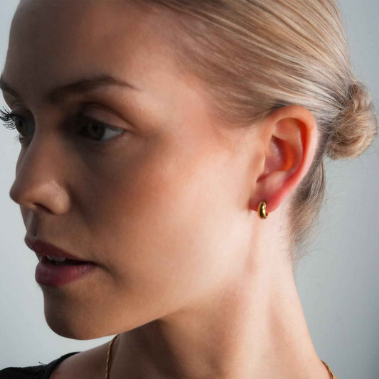 BOCHUM: Barely There, But Beautifully Noticeable Tiny Hoops in Gold